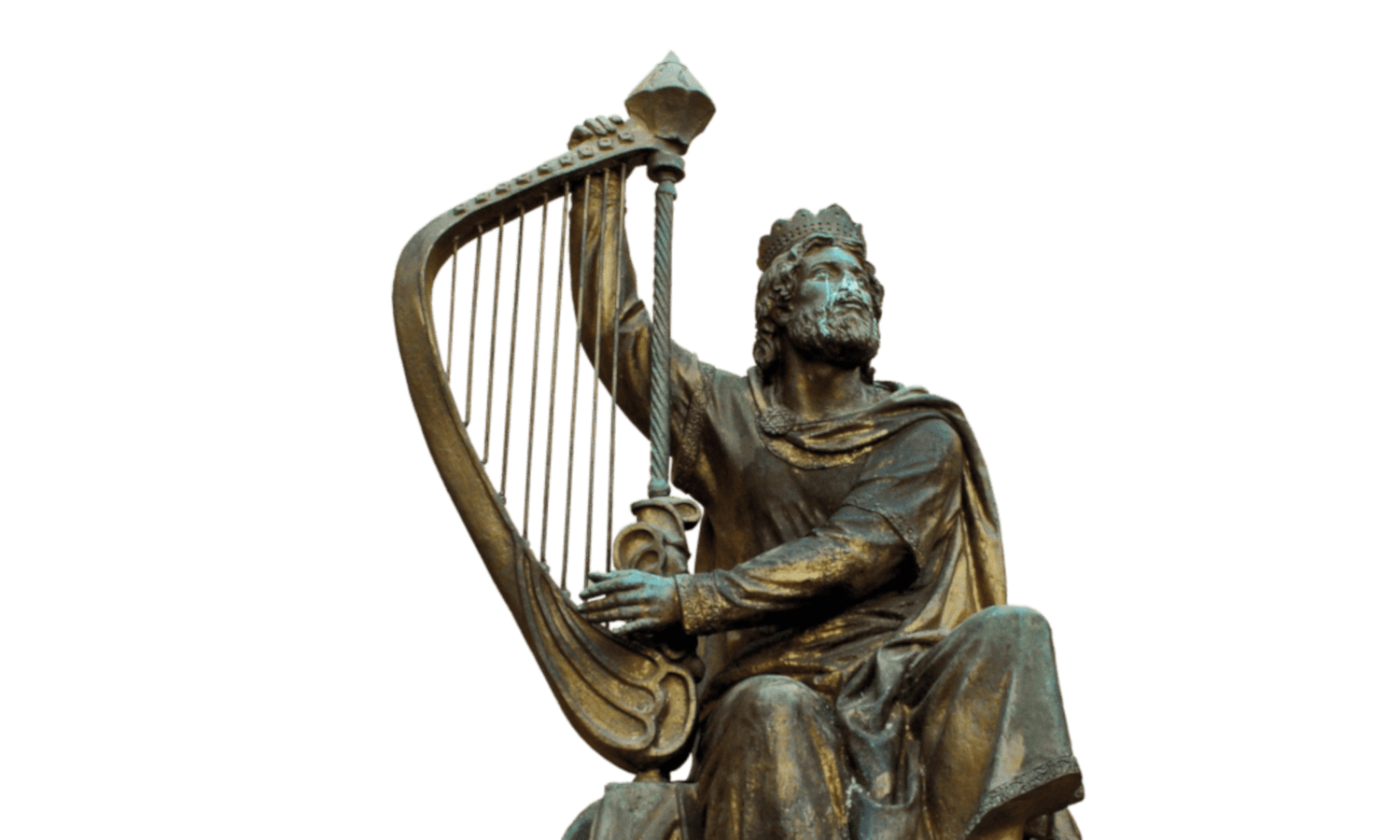 bronze-statue-of-David-playing-harp